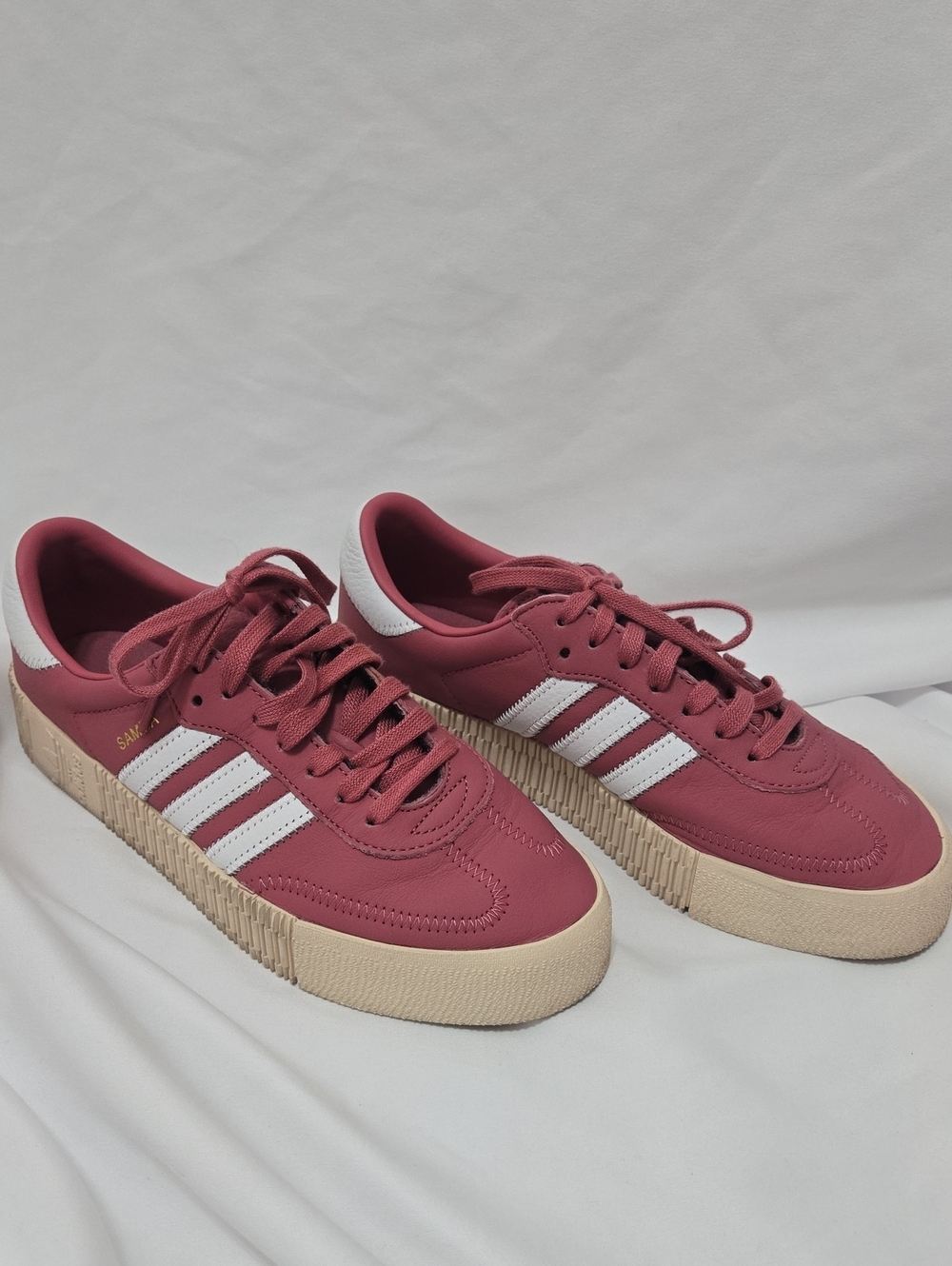adidas Sambarose Trace Maroon & Cloud White Platform Sneakers